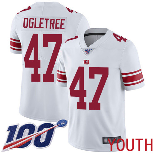 Youth New York Giants #47 Alec Ogletree White Vapor Untouchable Limited Player 100th Season Football NFL Jersey->youth nfl jersey->Youth Jersey